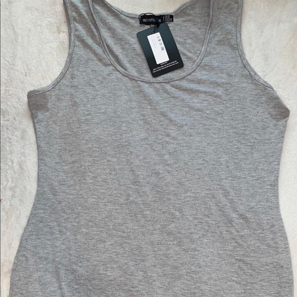 PrettyLittleThing Light Grey Unitard-NWT